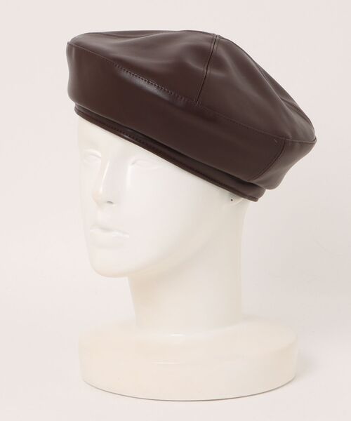 Ritzy(リッツィー)の「PUフェイクレザー ベレー帽(ハンチング/ベレー帽・レディース・ブラック/ブラウン系・FREE)」の8枚目の写真