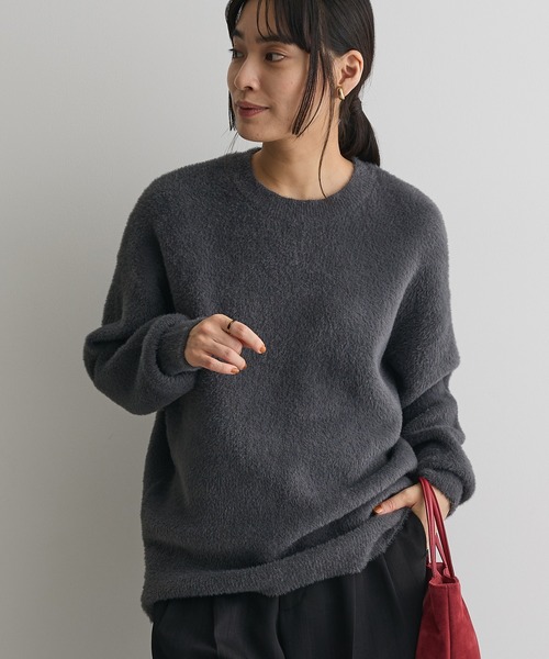 CRAFT STANDARD BOUTIQUE（クラフトスタンダードブティック）の「ファーライクニットチュニック◆（ニット/セーター・レディース・ライトグレー/ダークグレー/ブラウン/ブルー・FREE）」の3枚目の写真