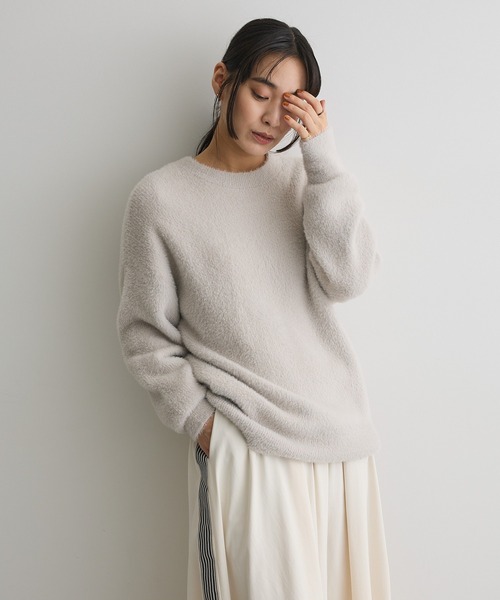 CRAFT STANDARD BOUTIQUE（クラフトスタンダードブティック）の「ファーライクニットチュニック◆（ニット/セーター・レディース・ライトグレー/ダークグレー/ブラウン/ブルー・FREE）」の18枚目の写真