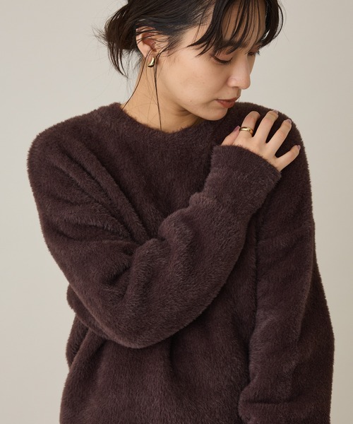 CRAFT STANDARD BOUTIQUE（クラフトスタンダードブティック）の「ファーライクニットチュニック◆（ニット/セーター・レディース・ライトグレー/ダークグレー/ブラウン/ブルー・FREE）」の9枚目の写真