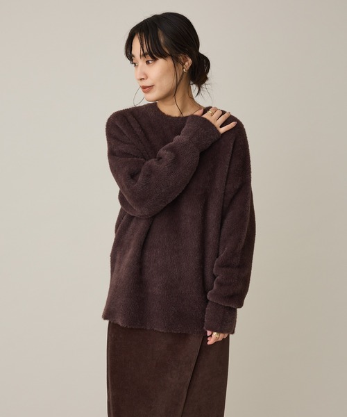 CRAFT STANDARD BOUTIQUE（クラフトスタンダードブティック）の「ファーライクニットチュニック◆（ニット/セーター・レディース・ライトグレー/ダークグレー/ブラウン/ブルー・FREE）」の10枚目の写真