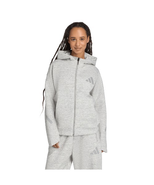 adidas(アディダス)の「アディダス adidas adidas Z.N.E.プレミアム フルジップ パーカー(パーカー・レディース・ライトグレー/チャコールグレー・L/M)」の3枚目の写真