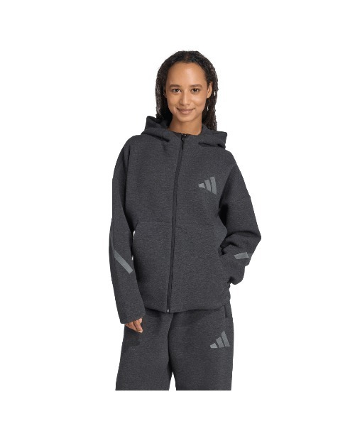 adidas(アディダス)の「アディダス adidas adidas Z.N.E.プレミアム フルジップ パーカー(パーカー・レディース・ライトグレー/チャコールグレー・L/M)」の8枚目の写真