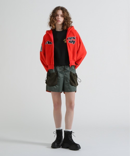 MOUSSY（マウジー）の「《AVIREX×MOUSSY》FLEECE HOODIE（パーカー・レディース・ブラック/グレー/レッド・F）」の7枚目の写真