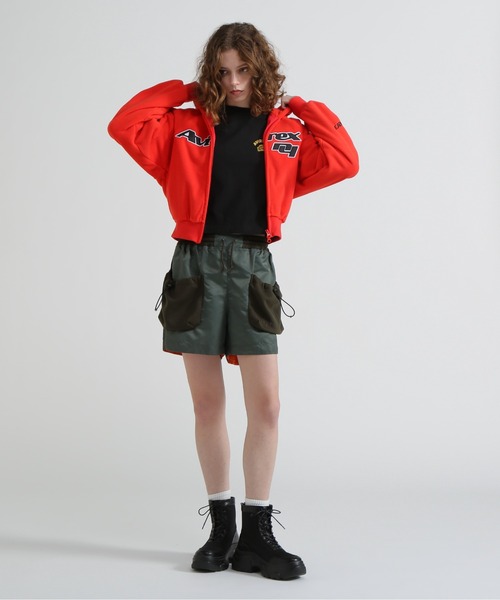 MOUSSY（マウジー）の「《AVIREX×MOUSSY》FLEECE HOODIE（パーカー・レディース・ブラック/グレー/レッド・F）」の8枚目の写真