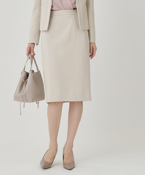 【極美品】クードシャンス 38 洗える スカートスーツ セットアップ ネイビー紺 セール】【日本製／セットアップ可】ジャージ素材タイトシルエット