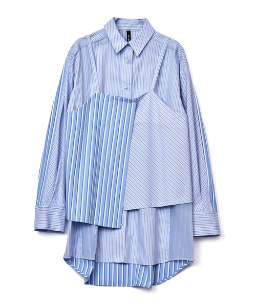 AULA AILA（アウラアイラ）の「ストライプシャツ&キャミソールセット（シャツ/ブラウス・レディース・グレー/ブルー/ピンク・0）」の13枚目の写真