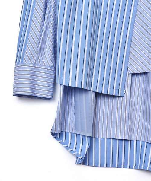 AULA AILA（アウラアイラ）の「ストライプシャツ&キャミソールセット（シャツ/ブラウス・レディース・グレー/ブルー/ピンク・0）」の15枚目の写真