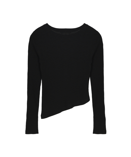 NICK&NICOLE(ニックアンドニコール)の「OBLIQUE LINE LONG SLEEVE TOP_BLACK(Tシャツ/カットソー・レディース・その他・MEDIUM)」の5枚目の写真
