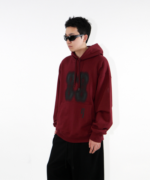 CRIGUN（クリガン）の「エフェクトグラフィックス フードパーカー バーガンディ（パーカー・レディース・バーガンディー・MEDIUM/LARGE/X-LARGE/XX-LARGE）」の2枚目の写真