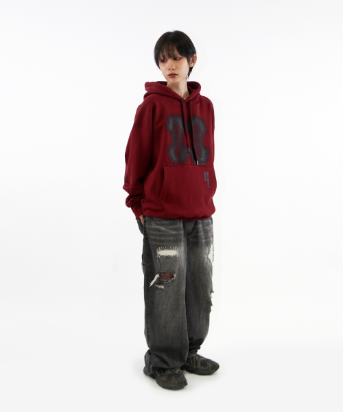 CRIGUN（クリガン）の「エフェクトグラフィックス フードパーカー バーガンディ（パーカー・レディース・バーガンディー・MEDIUM/LARGE/X-LARGE/XX-LARGE）」の5枚目の写真