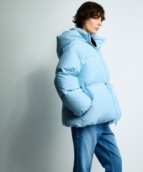 エストネーション　PaDD ダウンジャケット S 青　美品 PaDD / タイプライターミドルダウン（ダウンジャケット/コート）｜PaDD