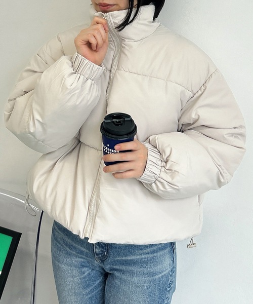 UNDERSTATEMENTs(アンダーステイトメント)の「クリスマスおすすめ!!【ユニセックス】中綿ショート中綿ジャケット(ダウンジャケット/コート・メンズ・ブラック/オフホワイト/ピンク/サックスブルー/モカ・MEDIUM/LARGE)」の15枚目の写真