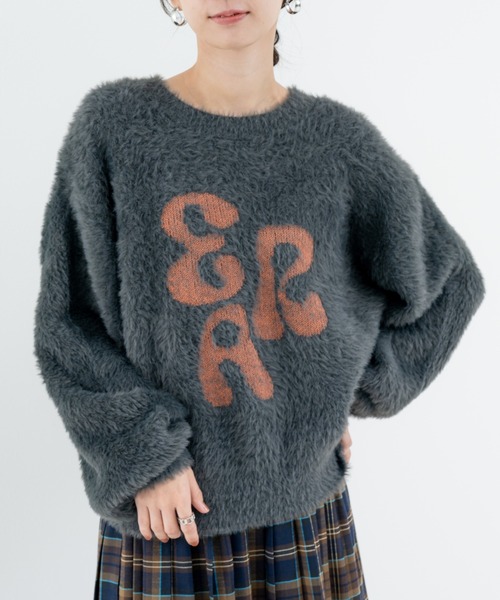 refinedworks(リファインドワークス)の「【refinedworks】フェザーヤーン の ニットプルオーバー!(ニット/セーター・レディース・チャコールグレー/ブラウン・FREE)」の2枚目の写真
