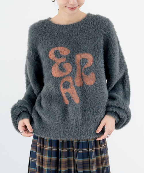 refinedworks(リファインドワークス)の「【refinedworks】フェザーヤーン の ニットプルオーバー!(ニット/セーター・レディース・チャコールグレー/ブラウン・FREE)」の3枚目の写真