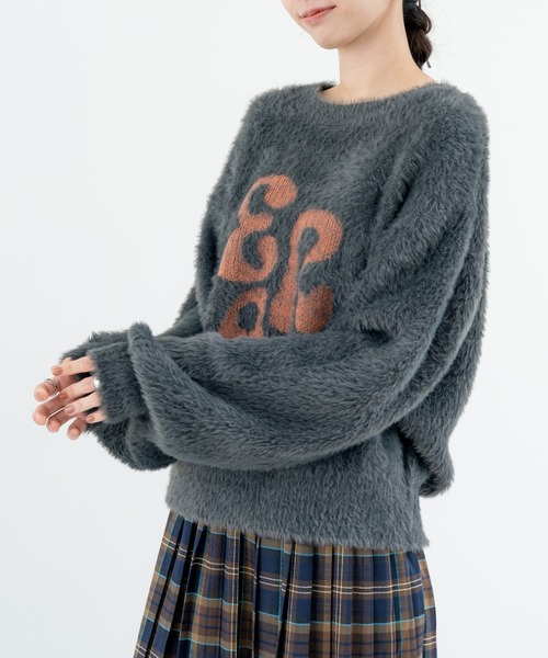 refinedworks(リファインドワークス)の「【refinedworks】フェザーヤーン の ニットプルオーバー!(ニット/セーター・レディース・チャコールグレー/ブラウン・FREE)」の4枚目の写真