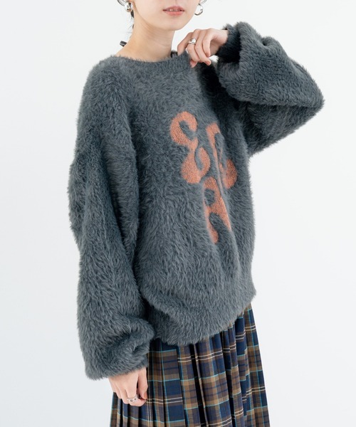 refinedworks(リファインドワークス)の「【refinedworks】フェザーヤーン の ニットプルオーバー!(ニット/セーター・レディース・チャコールグレー/ブラウン・FREE)」の5枚目の写真