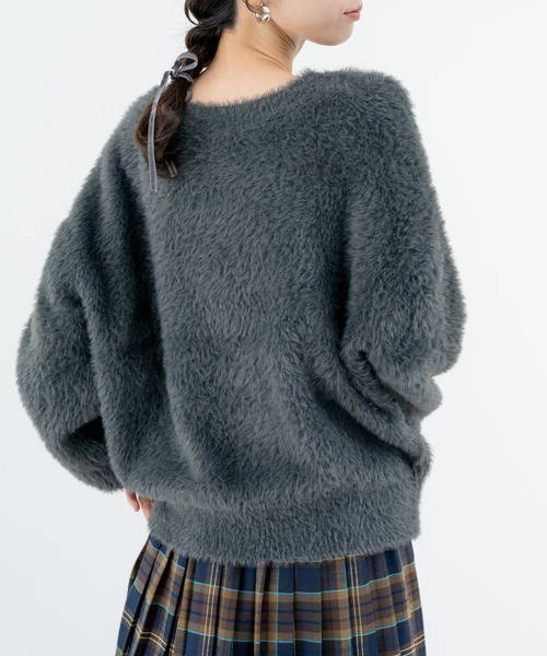 refinedworks(リファインドワークス)の「【refinedworks】フェザーヤーン の ニットプルオーバー!(ニット/セーター・レディース・チャコールグレー/ブラウン・FREE)」の6枚目の写真