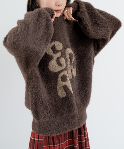 refinedworks(リファインドワークス)の「【refinedworks】フェザーヤーン の ニットプルオーバー!(ニット/セーター・レディース・チャコールグレー/ブラウン・FREE)」の9枚目の写真