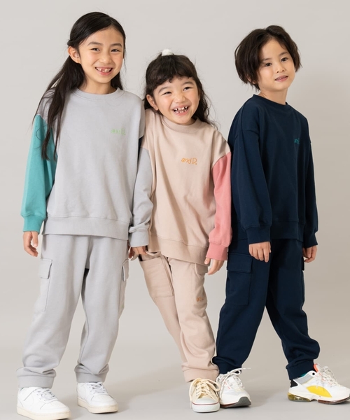 and D. petit main(アンドディープティマイン)の「スウェットセットアップ(セットアップ・キッズ・ネイビー/ライトグレー/ベージュ・120cm/140cm/100cm/90cm/130cm/110cm)」の4枚目の写真