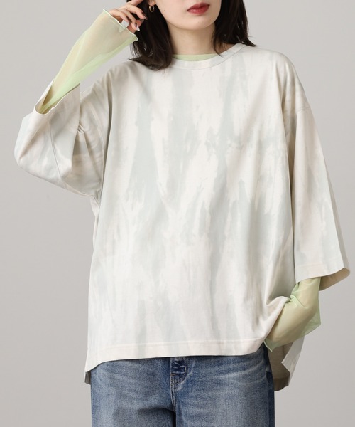 many men many mind(メニーメンメニーマインド)の「MANYMENMANYMINDS カスレプリント/7分袖/グランジ/Tシャツ(Tシャツ/カットソー・メンズ・アイボリー/ブラック・L/M)」の11枚目の写真
