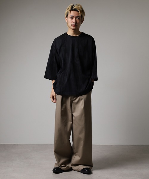 many men many mind(メニーメンメニーマインド)の「MANYMENMANYMINDS カスレプリント/7分袖/グランジ/Tシャツ(Tシャツ/カットソー・メンズ・アイボリー/ブラック・L/M)」の17枚目の写真