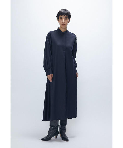 ウールサテンシャツワンピース（ドレス）｜1er Arrondissement