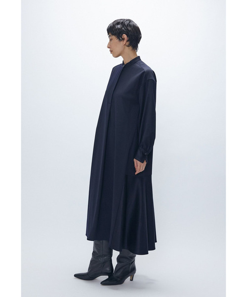 ウールサテンシャツワンピース（ドレス）｜1er Arrondissement