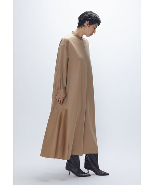 ウールサテンシャツワンピース（ドレス）｜1er Arrondissement