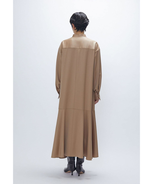 ウールサテンシャツワンピース（ドレス）｜1er Arrondissement