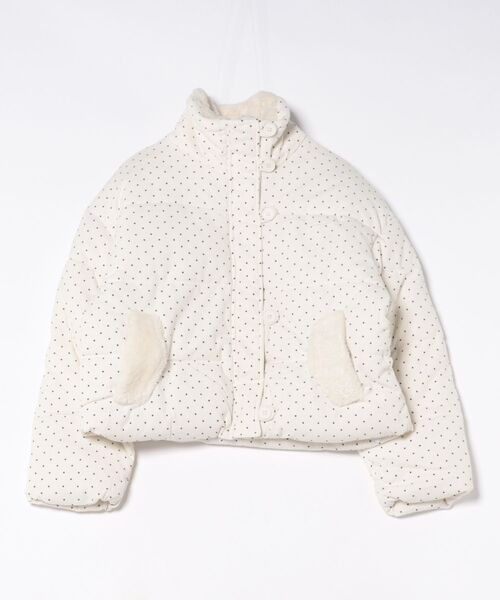 Nia(ニア)の「Nia(ニア)/ドット柄 中綿ジャケット(ダウンジャケット/コート・レディース・ホワイト・MEDIUM/SMALL)」の14枚目の写真