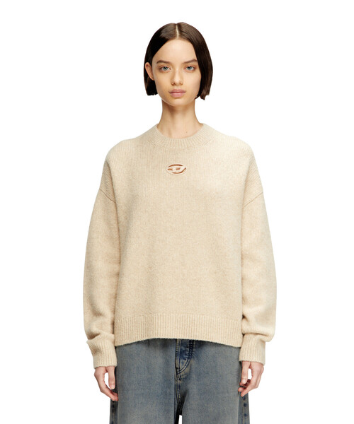 DIESEL タートルニット　ベージュ ウィメンズ プルオーバーニット M-AREETA（ニット/セーター）｜DIESEL