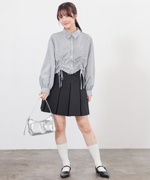 Honeys(ハニーズ)の「裏地パンツ付ミニスカート(スカート・レディース・ベージュ/ブラック/杢グレー・S/M/L/LL)」の5枚目の写真