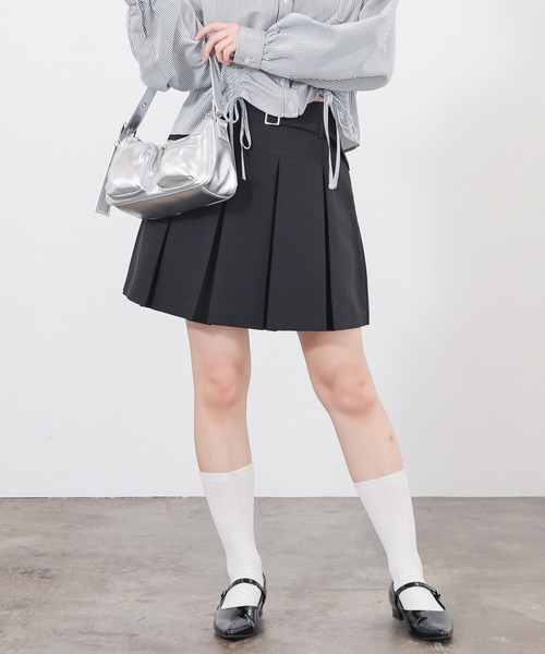 Honeys(ハニーズ)の「裏地パンツ付ミニスカート(スカート・レディース・ベージュ/ブラック/杢グレー・S/M/L/LL)」の7枚目の写真