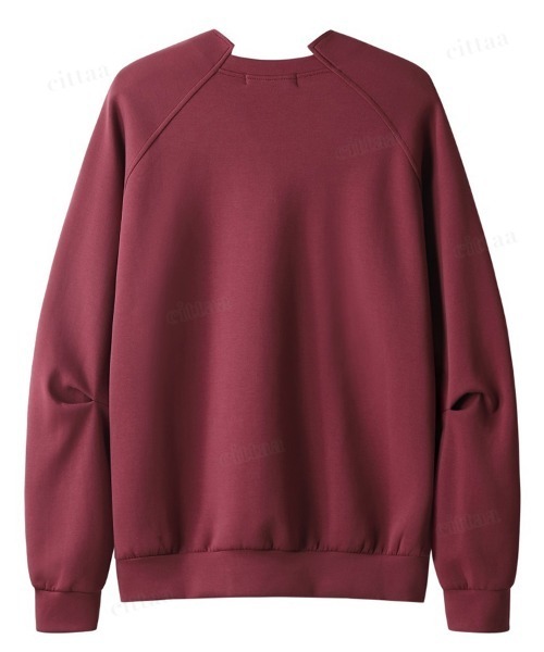 Dalfwin(ダールフィン)の「韓国ファッション BLUREMO変形襟エンボス加工ロゴスウェット(スウェット・レディース・ブラック/ワインレッド・FREE)」の6枚目の写真