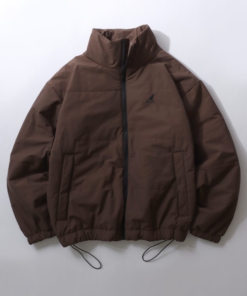 KANGOL(カンゴール)の「KANGOL/カンゴール 別注 オーバーサイズ ワンポイント刺繍 パファージャケット パデッドジャケット ファイバーダウンジャケット レディース メンズ(ダウンジャケット/コート・メンズ・ブラック/ブラウン/アイボリー・M/XL/L)」の3枚目の写真