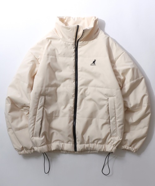 KANGOL(カンゴール)の「KANGOL/カンゴール 別注 オーバーサイズ ワンポイント刺繍 パファージャケット パデッドジャケット ファイバーダウンジャケット レディース メンズ(ダウンジャケット/コート・メンズ・ブラック/ブラウン/アイボリー・M/XL/L)」の2枚目の写真