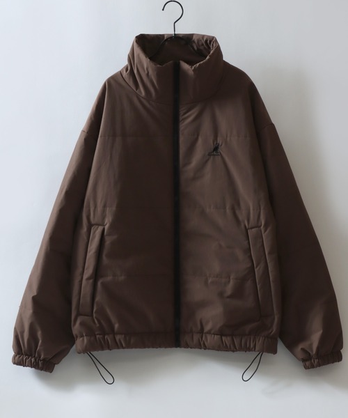 KANGOL(カンゴール)の「KANGOL/カンゴール 別注 オーバーサイズ ワンポイント刺繍 パファージャケット パデッドジャケット ファイバーダウンジャケット レディース メンズ(ダウンジャケット/コート・メンズ・ブラック/ブラウン/アイボリー・M/XL/L)」の6枚目の写真