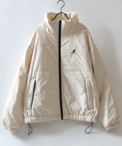 KANGOL(カンゴール)の「KANGOL/カンゴール 別注 オーバーサイズ ワンポイント刺繍 パファージャケット パデッドジャケット ファイバーダウンジャケット レディース メンズ(ダウンジャケット/コート・メンズ・ブラック/ブラウン/アイボリー・M/XL/L)」の4枚目の写真