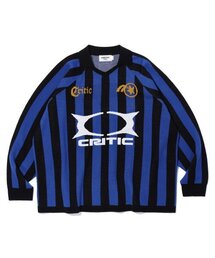 KNIT STRIPE RACING JERSEY BLACK