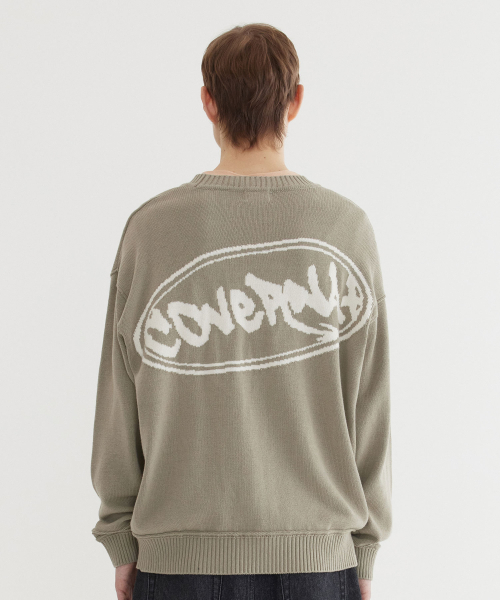 COVERNAT(カバーナット)の「グラフィティクルーネックニットライトカーキ(ニット/セーター・レディース・その他・SMALL/MEDIUM/LARGE/X-LARGE)」の1枚目の写真