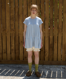 FUN FROM FUN（ファンフロムファン）の「Shirry Tiered top, Light blue（シャツ/ブラウス）」