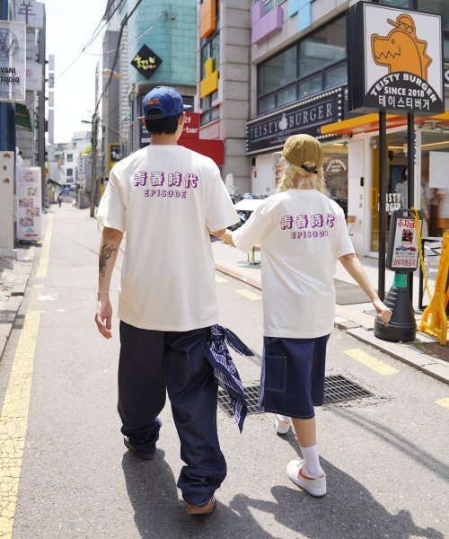 CREAM SODA LAB(クリームソーダラボ)の「青春時代 半袖Tシャツ アイボリー パープル(Tシャツ/カットソー・レディース・その他・LARGE/MEDIUM/X-LARGE/XX-LARGE)」の5枚目の写真