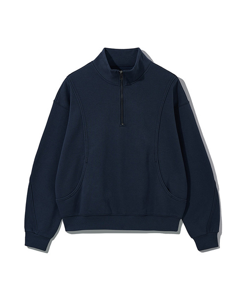 COSTUME O’CLOCK(コスチュームオクロック)の「カーブド起毛ハーフジップスウェット 3 COLOR COOSTS261(スウェット・メンズ・ブラック/ネイビー/グレー・LARGE/SMALL/MEDIUM)」の1枚目の写真