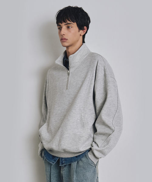 COSTUME O’CLOCK(コスチュームオクロック)の「カーブド起毛ハーフジップスウェット 3 COLOR COOSTS261(スウェット・メンズ・ブラック/ネイビー/グレー・LARGE/SMALL/MEDIUM)」の10枚目の写真