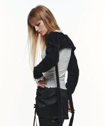 THREE TO EIGHTY（スリートゥエイティー）の「HAIRY BOLERO (BLACK)（カーディガン/ボレロ）」