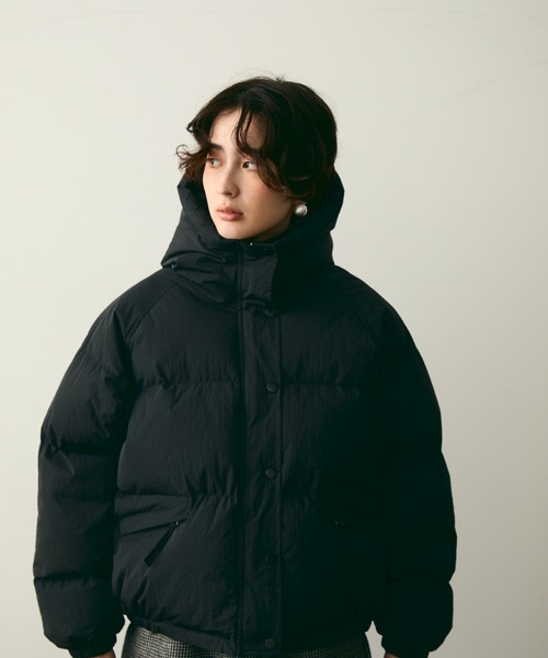 Trish（トリッシュ）の「フードパフィーショートジャケット（ダウンジャケット/コート・レディース・ブラック/ホワイト/ブラウン・FREE）」の10枚目の写真