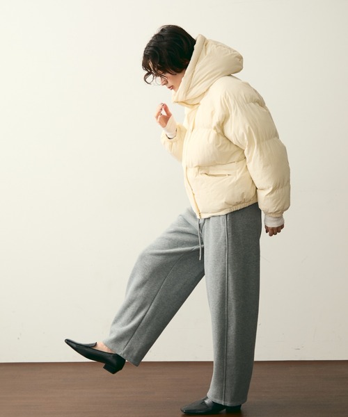 Trish（トリッシュ）の「フードパフィーショートジャケット（ダウンジャケット/コート・レディース・ブラック/ホワイト/ブラウン・FREE）」の15枚目の写真