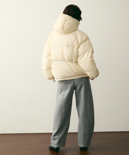 Trish（トリッシュ）の「フードパフィーショートジャケット（ダウンジャケット/コート・レディース・ブラック/ホワイト/ブラウン・FREE）」の16枚目の写真