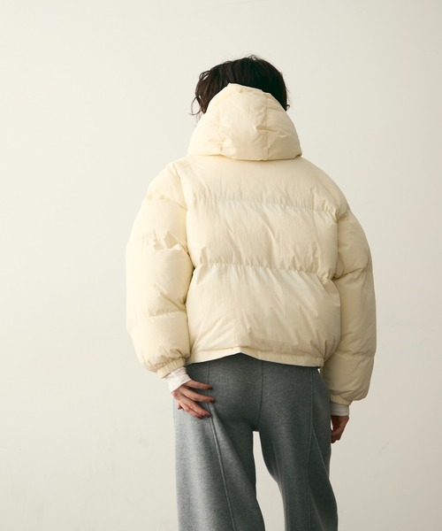 Trish（トリッシュ）の「フードパフィーショートジャケット（ダウンジャケット/コート・レディース・ブラック/ホワイト/ブラウン・FREE）」の17枚目の写真